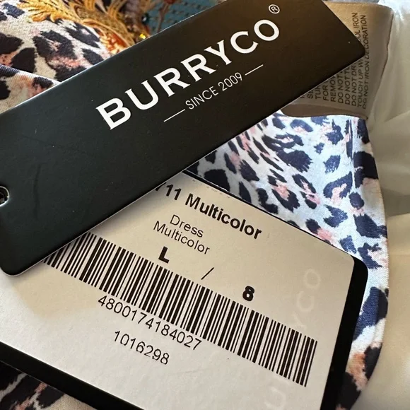 BURRYCO Baroque Leopard Mixed Print Shift Dress Embellished SZ 8 FITS BEST SZ 6 - Picture 6 of 10